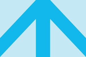 A blue arrow pointing up on a light blue background vector