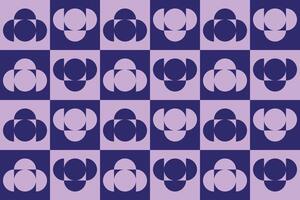 A purple and blue checkered pattern with circles vector