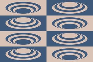 A pattern with circles and circles on a blue and beige background vector