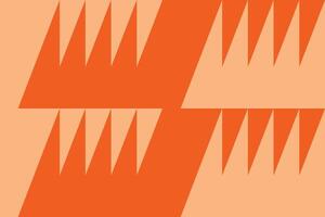 An orange and white background with a pattern of triangles vector