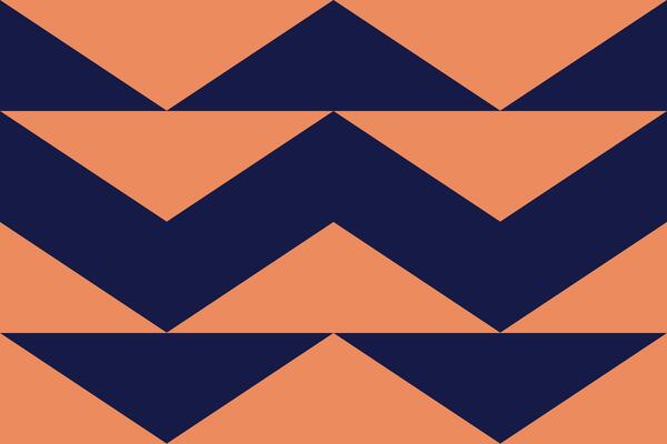 An orange and navy chevron pattern