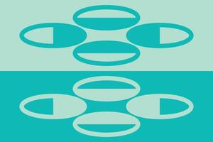 Two different images of circles on a green background vector