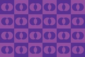 A purple and white checkered background with a large number of circles vector