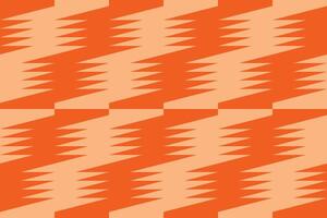 An orange and white pattern with zigzag lines vector