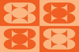 An orange and white pattern with four circles vector