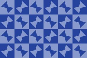A blue and white checkered pattern with many triangles vector