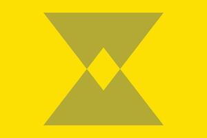 A yellow triangle with a black diamond in the middle vector