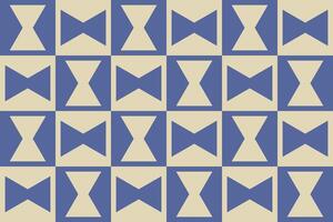 A blue and beige pattern with a bow design vector
