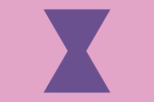 A purple and pink triangle with a small arrow vector