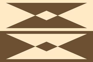 Two brown and white geometric shapes with a triangle in the middle vector