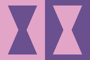 Two purple and pink triangles with two arrows vector