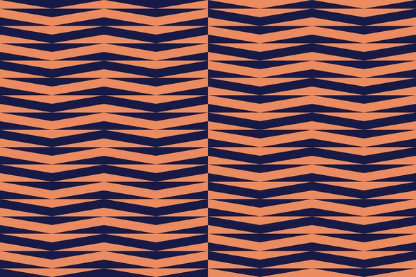A blue and orange chevron pattern