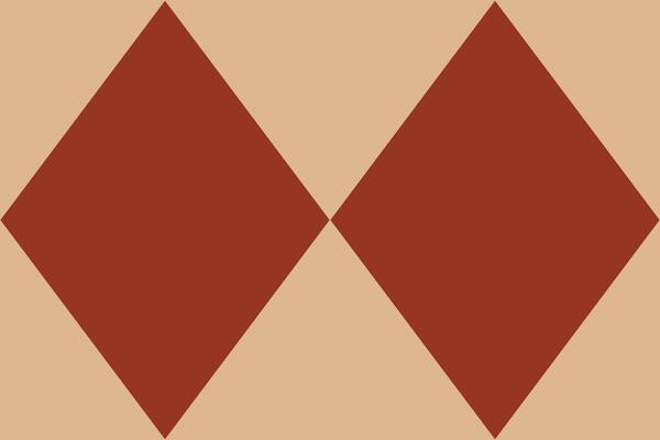 A red and brown diamond tile