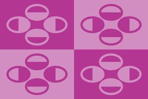 A purple and white background with four circles vector