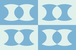 A blue and white pattern with four circles vector