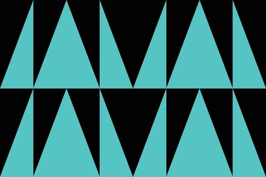 A black and teal pattern with triangles vector