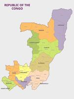 Map of the Republic of the Congo Provinces and Regions vector
