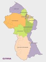 Map of the Regions of Guyana vector