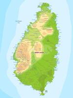 Physical map of Saint Lucia vector