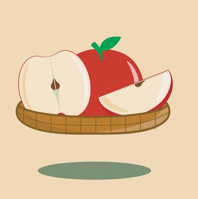Apple Cart Fruit Fruit Set Fresh and Colorful Fruit Illustrations