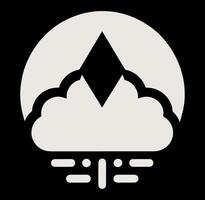 A white cloud with an arrow in it vector