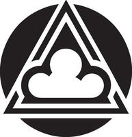 Black and white logo with a cloud in the middle vector