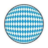 Bavarian diamond pattern in blue and white inside black circle on white background vector