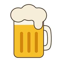 Beer mug with foam. Flat icon isolated on white background. Alcoholic drink concept for Oktoberfest and bar menu vector
