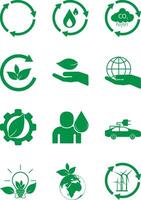 Energy icon, Earth protection concept, Green tree for business growth and environmental sustainability ESG. You can easily change the color. vector