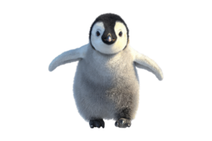 Joyful penguin waddling on ice png