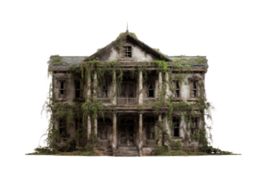 Abandoned house overgrown with vines png