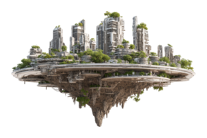 Floating city a futuristic vision png