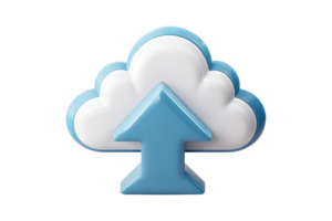 Tech illustration cloud upload icon png