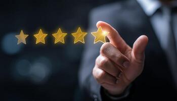 Businessman rating online service office digital interaction professional photo