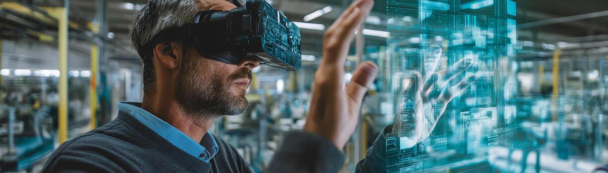 Innovative business transformation using vr technology in industry photo