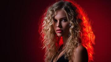 Captivating portrait of a young woman studio photography dramatic lighting photo