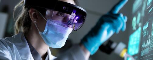 Innovative medical research laboratory digital technology indoor close-up photo