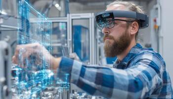 Augmented reality revolutionizes industrial work factory image modern technician photo