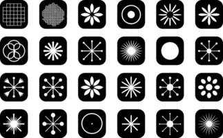 Abstract black and white geometric icon set illustration collection vector