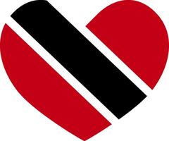 Trinidad and Tobago heart shaped icon flag illustrator national vector