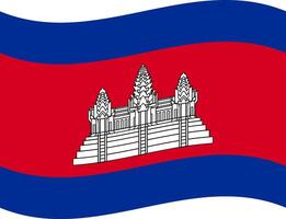 Cambodia waving flag illustrator of national icon vector