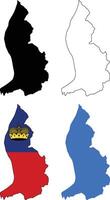 Liechtenstein Map icon. Liechtenstein Map Clipart. Liechtenstein Flag Map sign. Liechtenstein Outline. flat style. vector