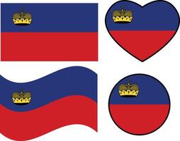 Liechtenstein flag on white background. Liechtenstein Round Country Flag. Waving flag of Liechtenstein. Circular Liechtenstein National Flag. flat style. vector