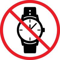 No hand watch icon. Do not use watches sign. No watch time symbol. flat style. vector