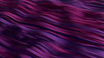 Seamless loop background with elegant waves of maroon and purple ribbons floating in the dark. Abstract screensaver with stream of silky stripes for modern art and music festival performance. 4K 30fps video
