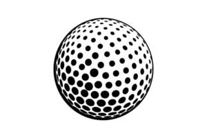 Striking Black and White Golf Ball Icon A Dramatic, Abstract Design for Sporting Goods and Branding vector