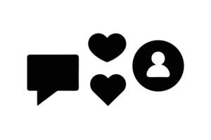 Positive Online Engagement Speech Bubble, Hearts, and User Icon Showcasing Happy Social Media Interaction - Professional digital artwork with vibrant colors and detailed composition vector
