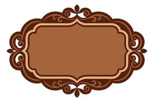 Elegant Brown Ornate Frame Design, Decorative Blank Template for Vintage Style Invitation or Certificate, Classic and Luxurious Mood vector