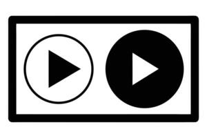 Striking Black and White Play Buttons Encased in a Bold Square Frame A Minimalist Digital Media Icon Design vector