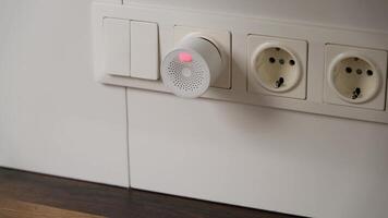 Modern Gas Detector Alerting with Red Light Indicator in Contemporary Home Electrical Setup video
